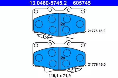Brake Pad Set, disc brake ATE 13.0460-5745.2)
