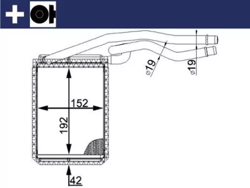 Heat Exchanger, interior heating MAHLE AH 22 000S)