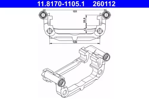 Bracket, brake caliper ATE 11.8170-1105.1)