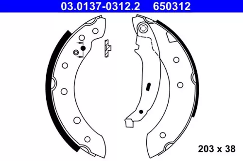 Brake Shoe Set ATE 03.0137-0312.2)