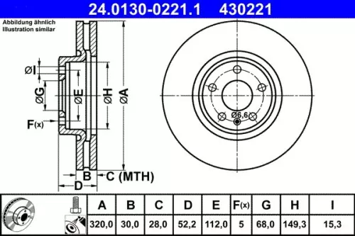 Brake Disc ATE 24.0130-0221.1)