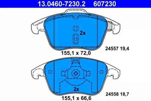 Brake Pad Set, disc brake ATE 13.0460-7230.2)