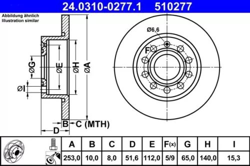 Brake Disc ATE 24.0310-0277.1)
