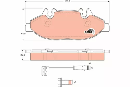 Brake Pad Set, disc brake TRW GDB1600)