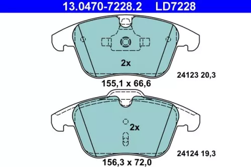 Brake Pad Set, disc brake ATE 13.0470-7228.2)