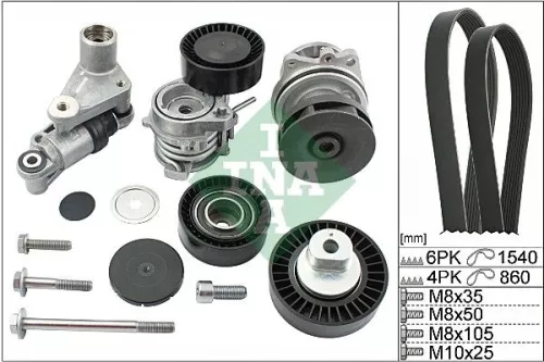 Water Pump + V-ribbed Belt Kit Schaeffler INA 529 0053 30)