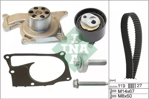 Water Pump & Timing Belt Kit Schaeffler INA 530 0607 30)