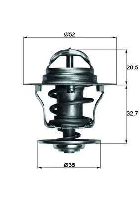 Thermostat, coolant MAHLE TX 12 88D)