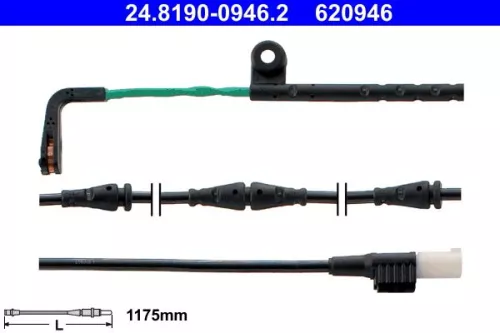 Warning Contact, brake pad wear ATE 24.8190-0946.2)