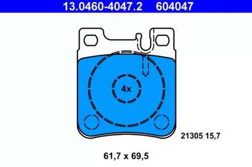 Brake Pad Set, disc brake ATE 13.0460-4047.2)