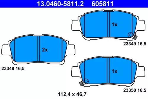 Brake Pad Set, disc brake ATE 13.0460-5811.2)