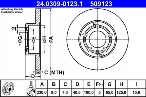 Brake Disc ATE 24.0309-0123.1)