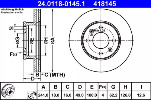 Brake Disc ATE 24.0118-0145.1)