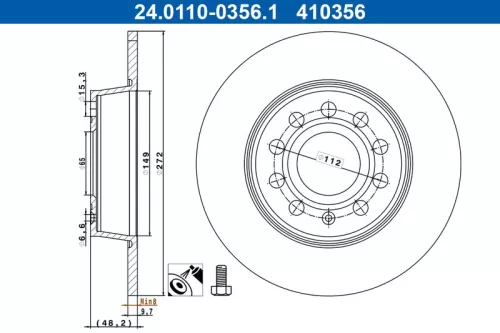 Brake Disc ATE 24.0110-0356.1)