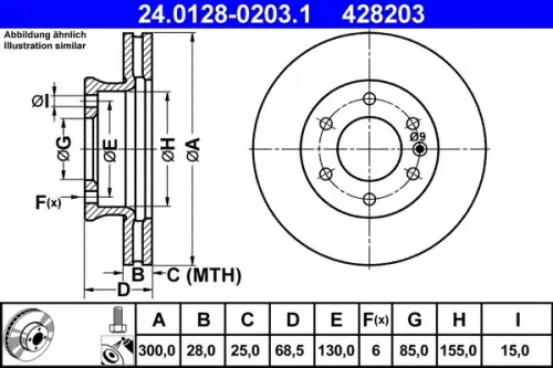 Brake Disc ATE 24.0128-0203.1)