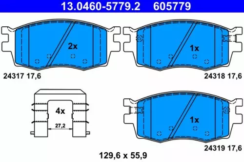 Brake Pad Set, disc brake ATE 13.0460-5779.2)