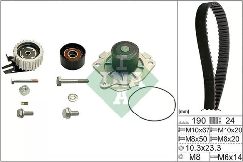 Water Pump & Timing Belt Kit Schaeffler INA 530 0624 30)
