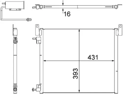 Condenser, air conditioning MAHLE AC 499 000S)