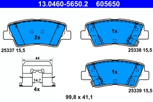 Brake Pad Set, disc brake ATE 13.0460-5650.2)