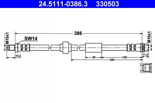 Brake Hose ATE 24.5111-0386.3)