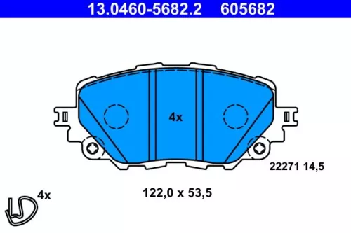 Brake Pad Set, disc brake ATE 13.0460-5682.2)