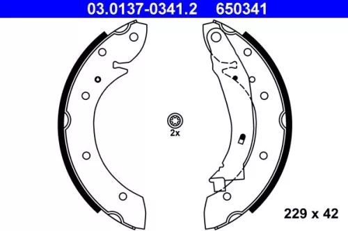 Brake Shoe Set ATE 03.0137-0341.2)