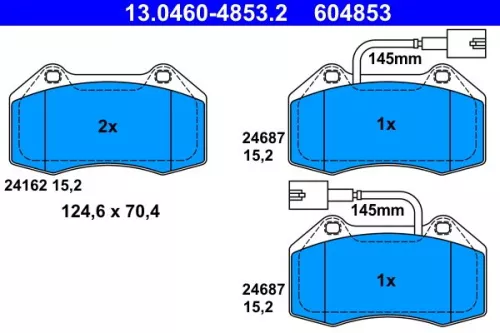 Brake Pad Set, disc brake ATE 13.0460-4853.2)