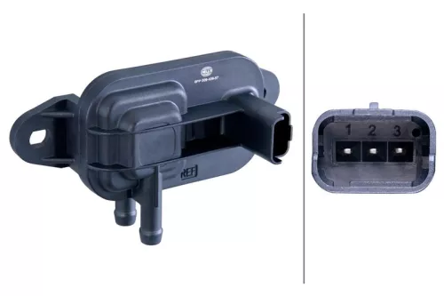 Sensor, exhaust pressure HELLA 6PP 009 409-571)