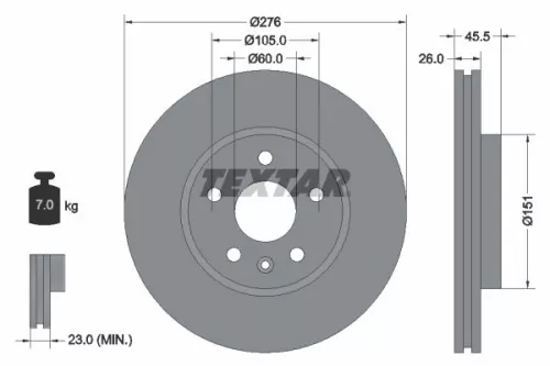 Brake Disc TEXTAR 92198903)