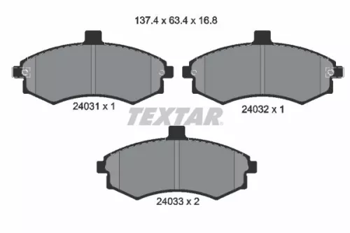 Brake Pad Set, disc brake TEXTAR 2403101)
