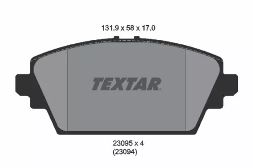 Brake Pad Set, disc brake TEXTAR 2309501)