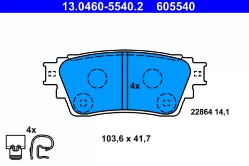 Brake Pad Set, disc brake ATE 13.0460-5540.2)
