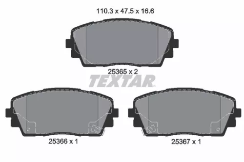 Brake Pad Set, disc brake TEXTAR 2536501)