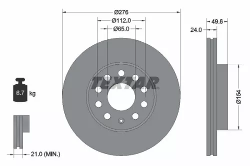Brake Disc TEXTAR 92271903)