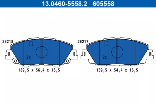 Brake Pad Set, disc brake ATE 13.0460-5558.2)