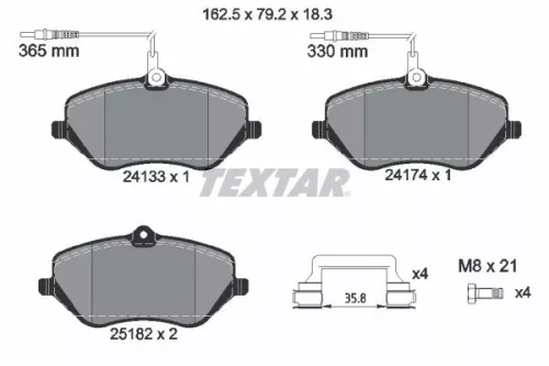 Brake Pad Set, disc brake TEXTAR 2413303)