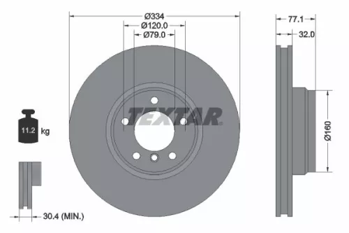 Brake Disc TEXTAR 92072200)