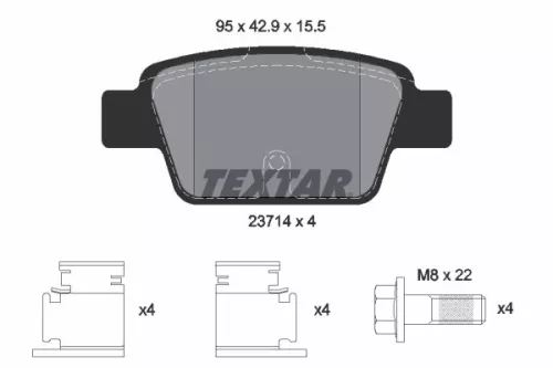 Brake Pad Set, disc brake TEXTAR 2371401)