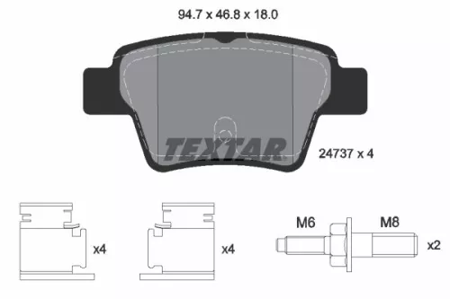 Brake Pad Set, disc brake TEXTAR 2473701)
