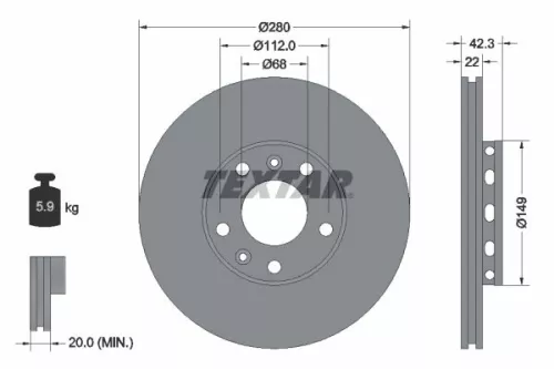 Brake Disc TEXTAR 92152203)
