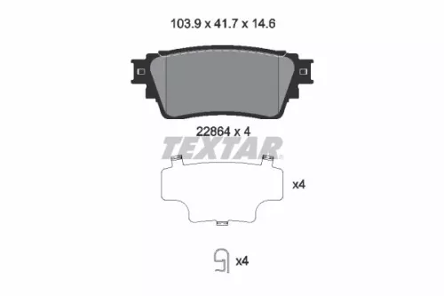 Brake Pad Set, disc brake TEXTAR 2286401)