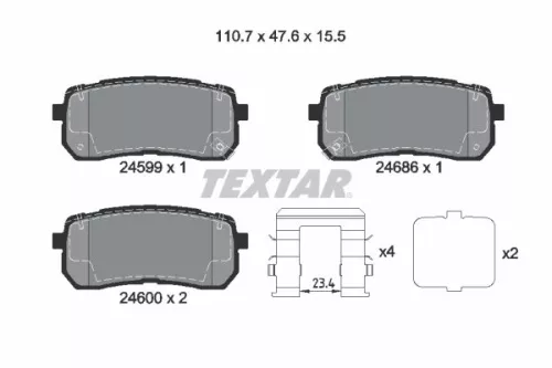 Brake Pad Set, disc brake TEXTAR 2459904)
