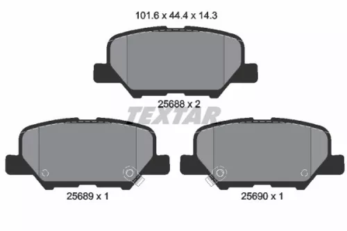 Brake Pad Set, disc brake TEXTAR 2568801)
