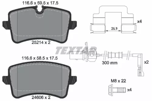 Brake Pad Set, disc brake TEXTAR 2521401)