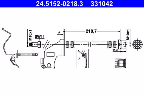 Brake Hose ATE 24.5152-0218.3)