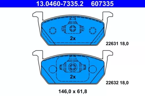 Brake Pad Set, disc brake ATE 13.0460-7335.2)