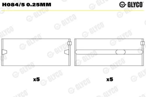 Crankshaft Bearing GLYCO H084/5 0.25mm)