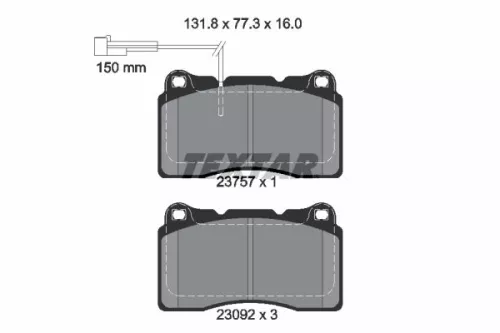 Brake Pad Set, disc brake TEXTAR 2375701)