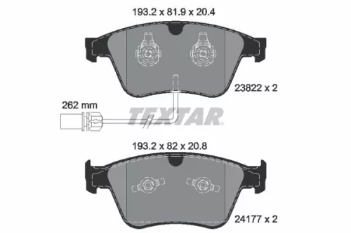 Brake Pad Set, disc brake TEXTAR 2382201)