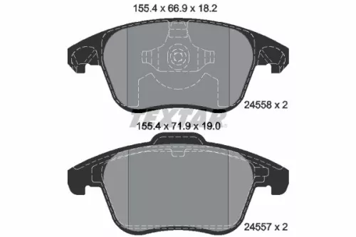 Brake Pad Set, disc brake TEXTAR 2455801)